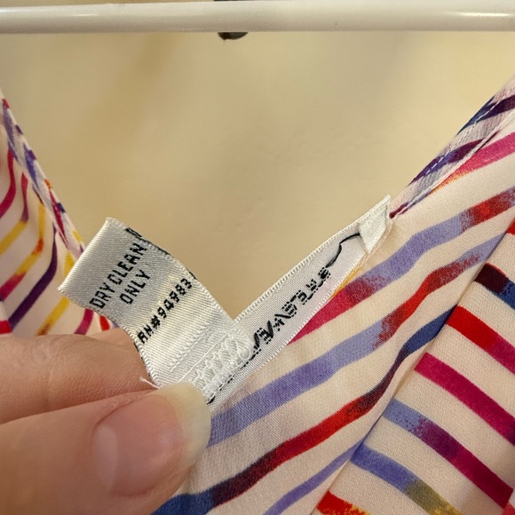 DVF Rolanda Silk Fruit Stripe Sleeveless Dress Size 6 - Picture 3 of 5